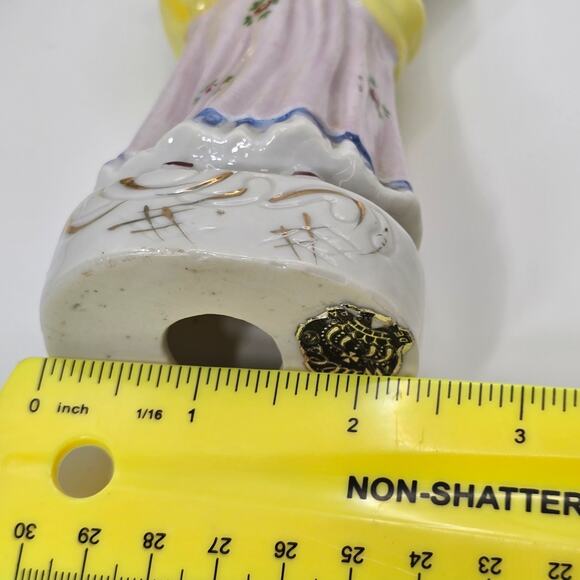 Wade England Porcelain Figurine Lady in Yellow Dress Hand-Painted Vintage - Picture 7 of 7